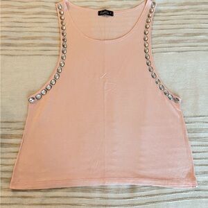 Pink Embellished Tank Top